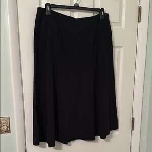 Black Midi A-Line Skirt for Work